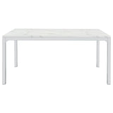 Athena Rectangle Dining Table with Marble Top Chrome