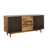 Partridge Rectangular 2-door Server Natural Sheesham and Black