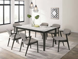 Stevie  Rectangular Dining Set White and Black