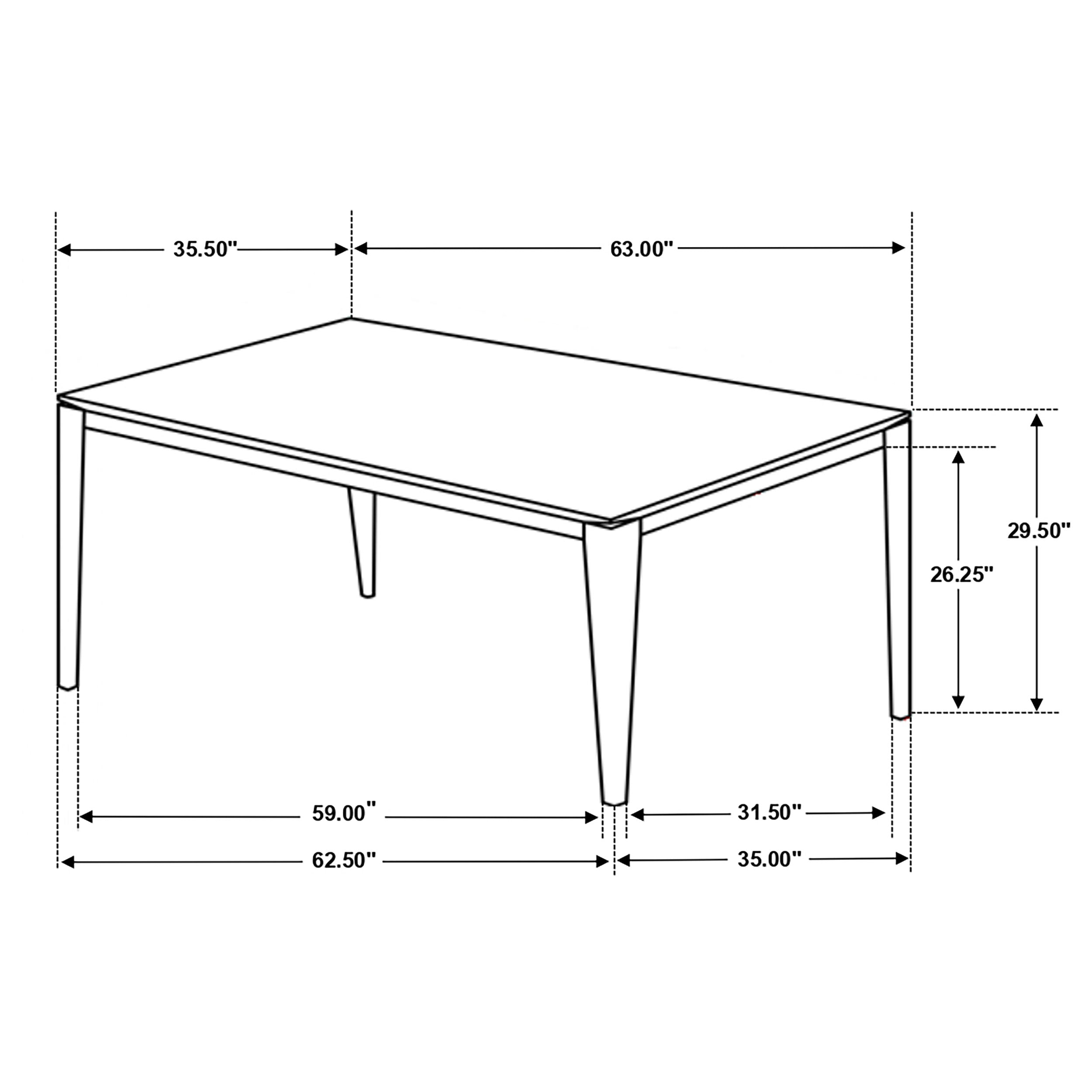 Stevie  Rectangular Dining Set White and Black