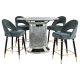 Ellie  Pedestal Counter Height Dining Room Set Mirror and Black