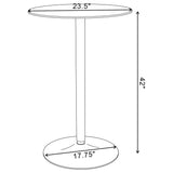 Abiline Glass Top Round Bar Table Chrome