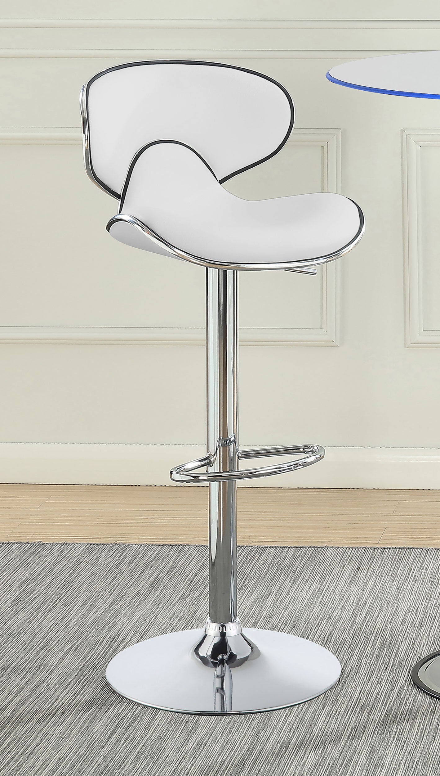 Edenton Upholstered Adjustable Bar Stool Black (Set of 2)