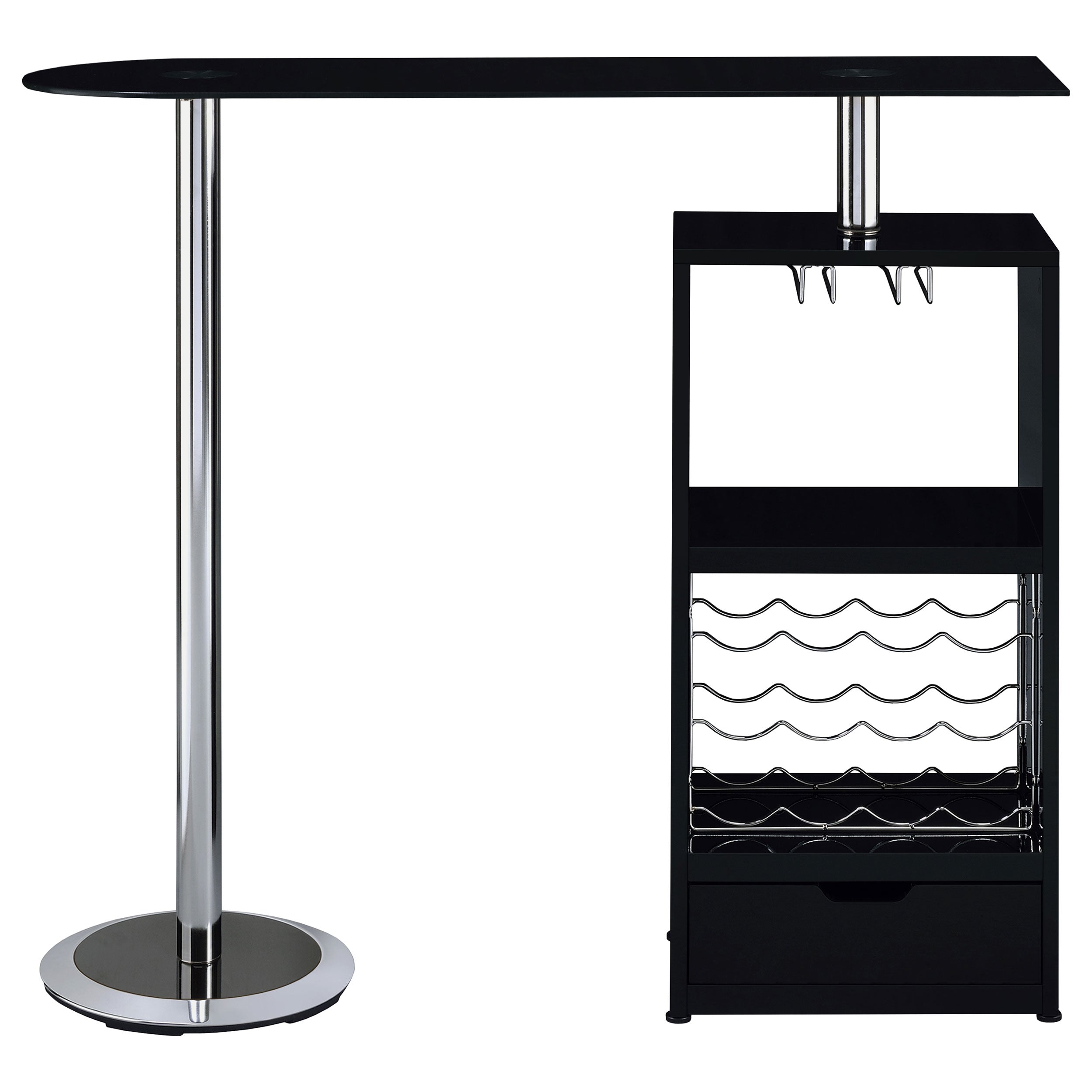 Ferguson 3-tier Bar Unit Black Nickel and Black Oak