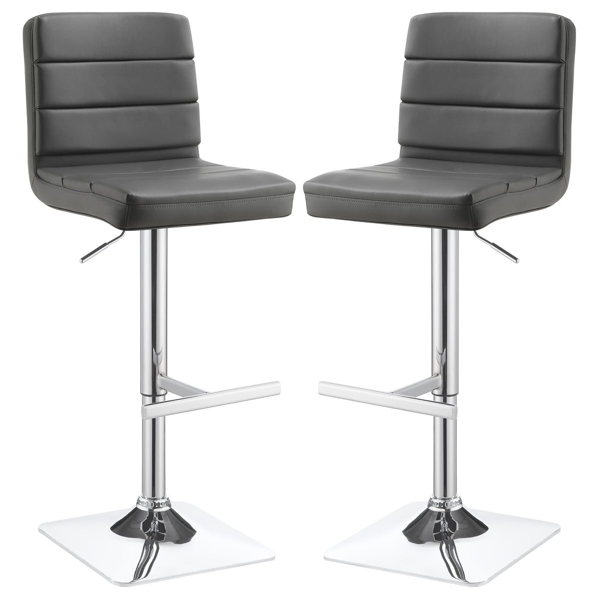 Bianca Upholstered Adjustable Bar Stool Black (Set of 2)