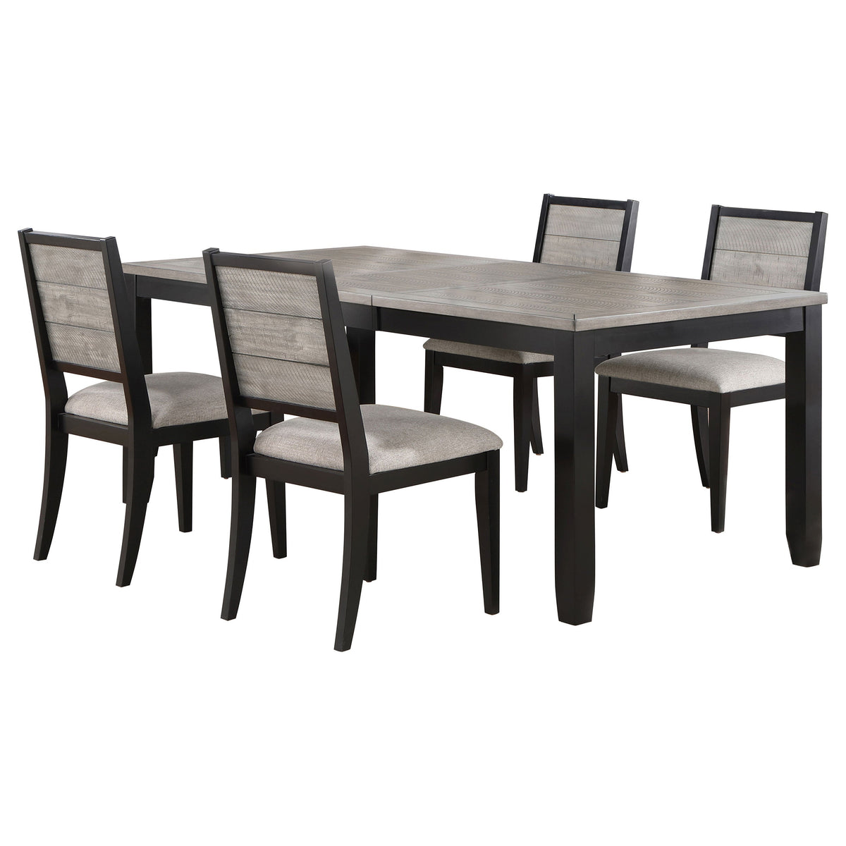 Elodie  Dining Table Set with Extension Leaf Grey and Black