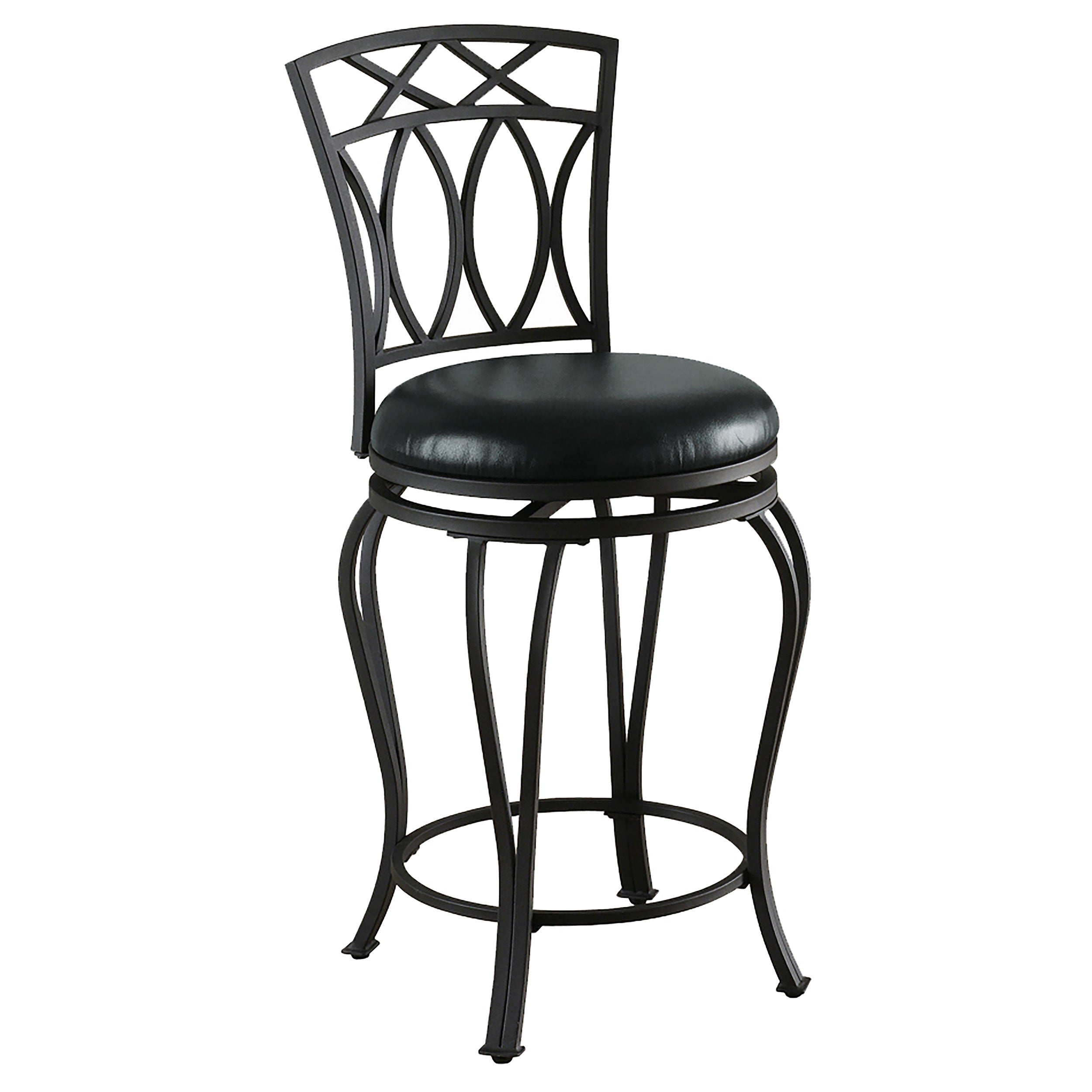 Adamsville Upholstered Swivel Bar Stool Black