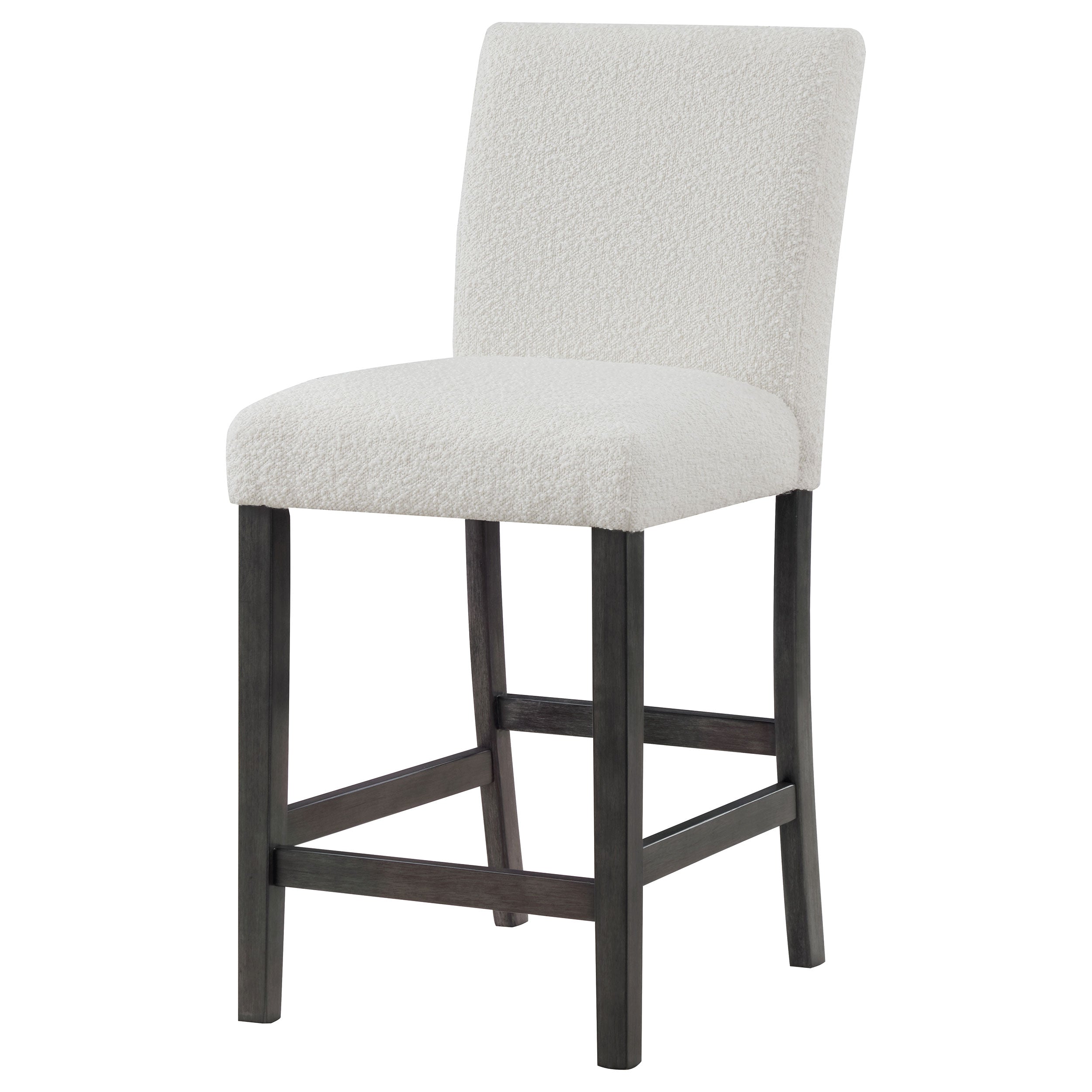 Alba Boucle Upholstered Counter Height Dining Chair White and Charcoal Grey (Set of 2)