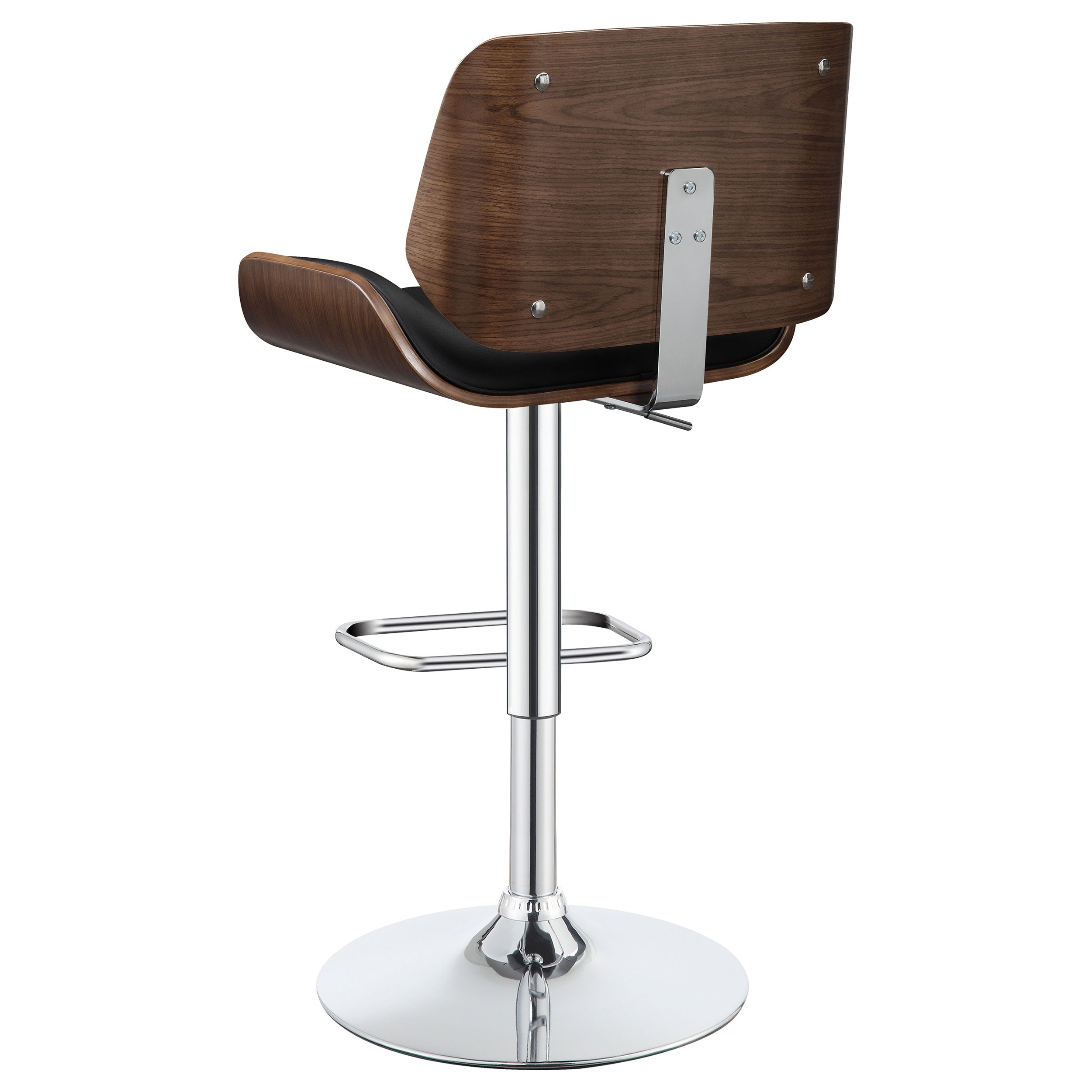 Folsom Upholstered Adjustable Bar Stool Black and Chrome