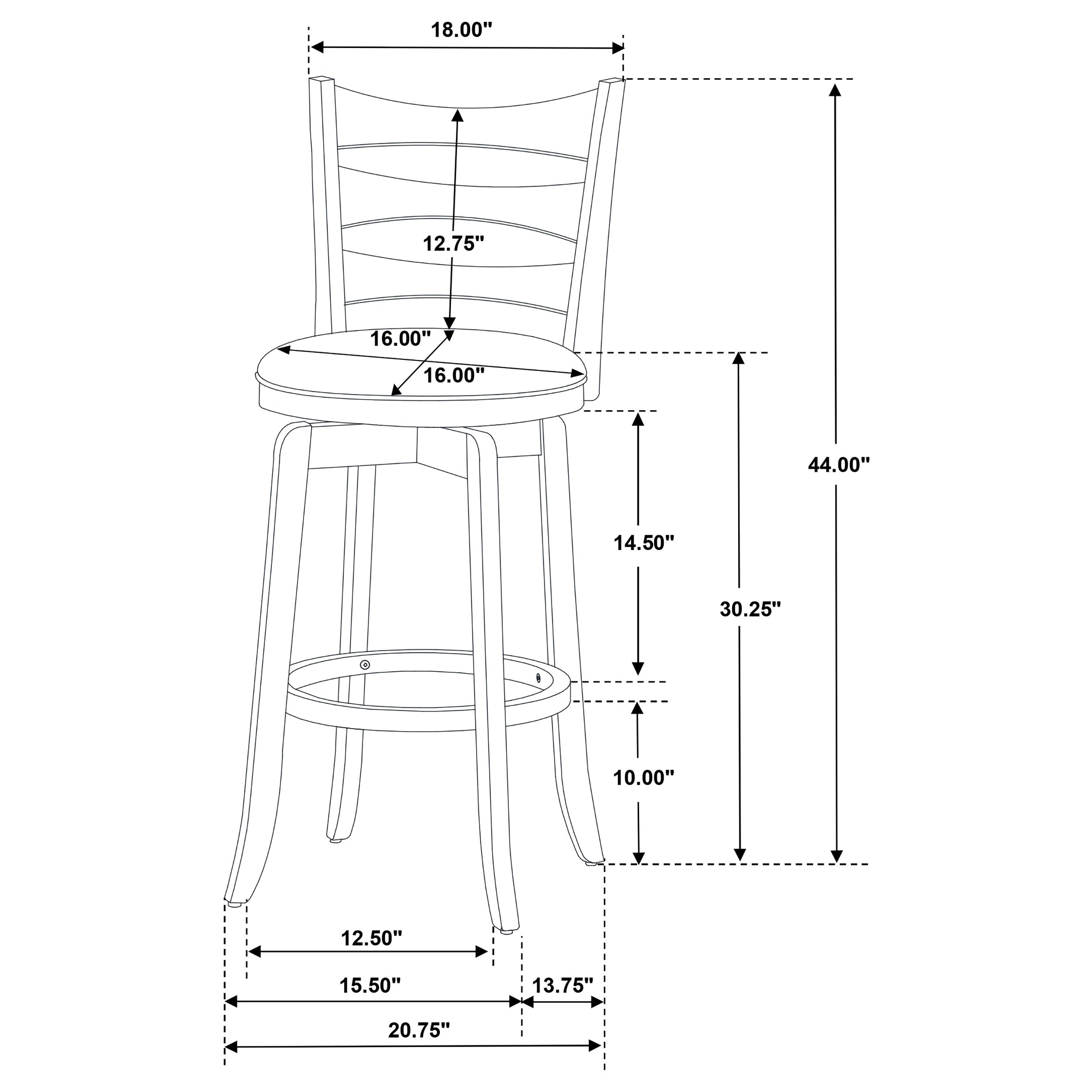 Murphy Ladder Back Counter Height Swivel Bar Stool Dark Cherry and Brown