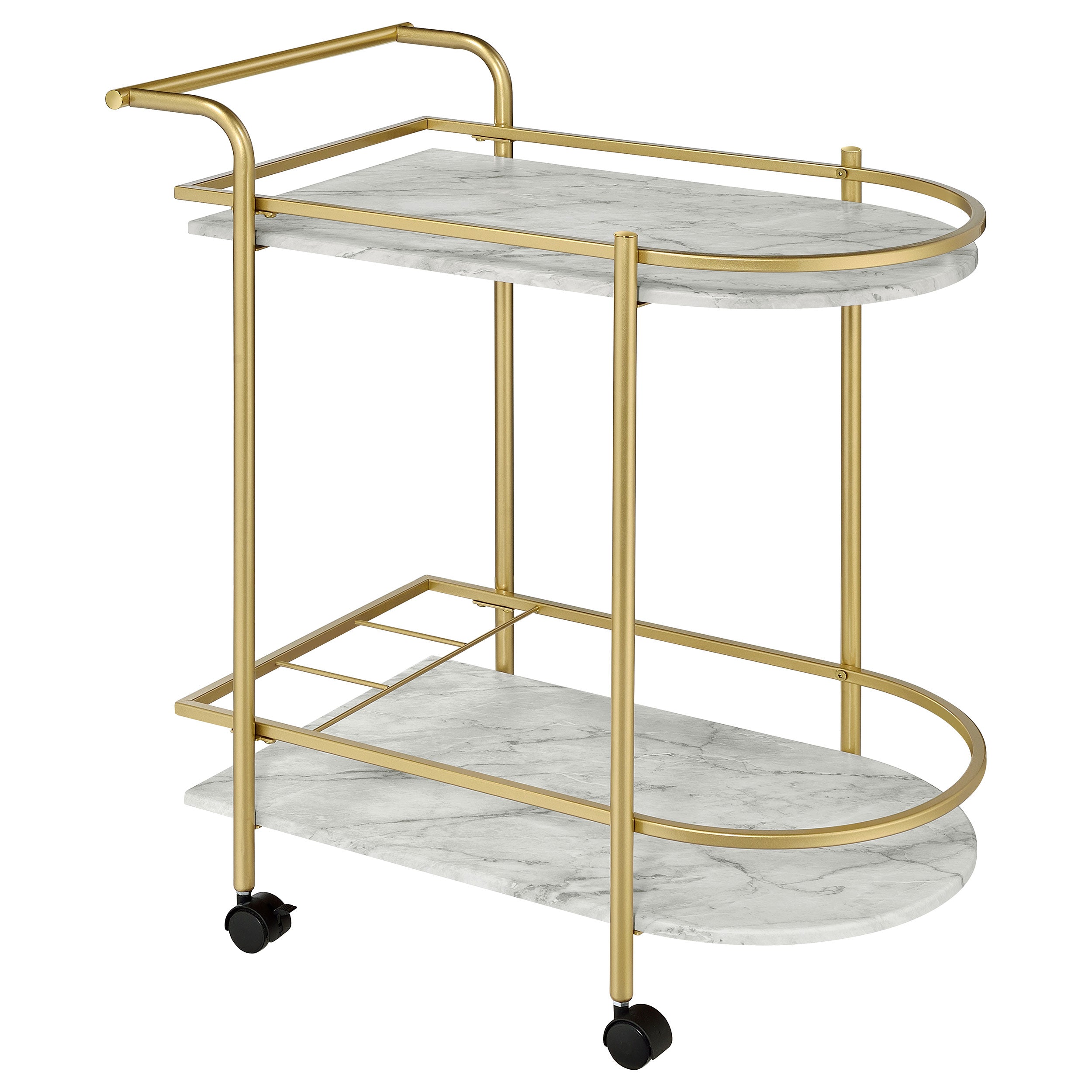 Desiree 2-tier Bar Cart with Casters Black