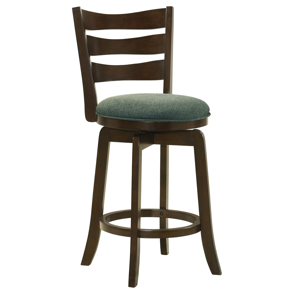 Murphy Ladder Back Counter Height Swivel Bar Stool Dark Cherry and Hunter Green