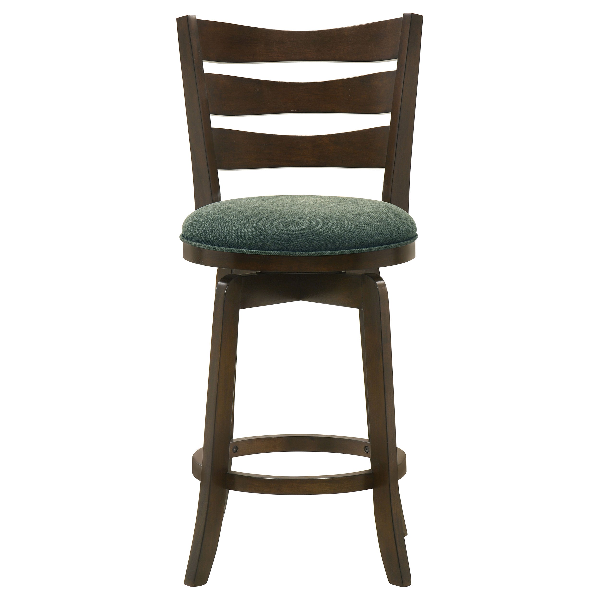 Murphy Ladder Back Counter Height Swivel Bar Stool Dark Cherry and Hunter Green