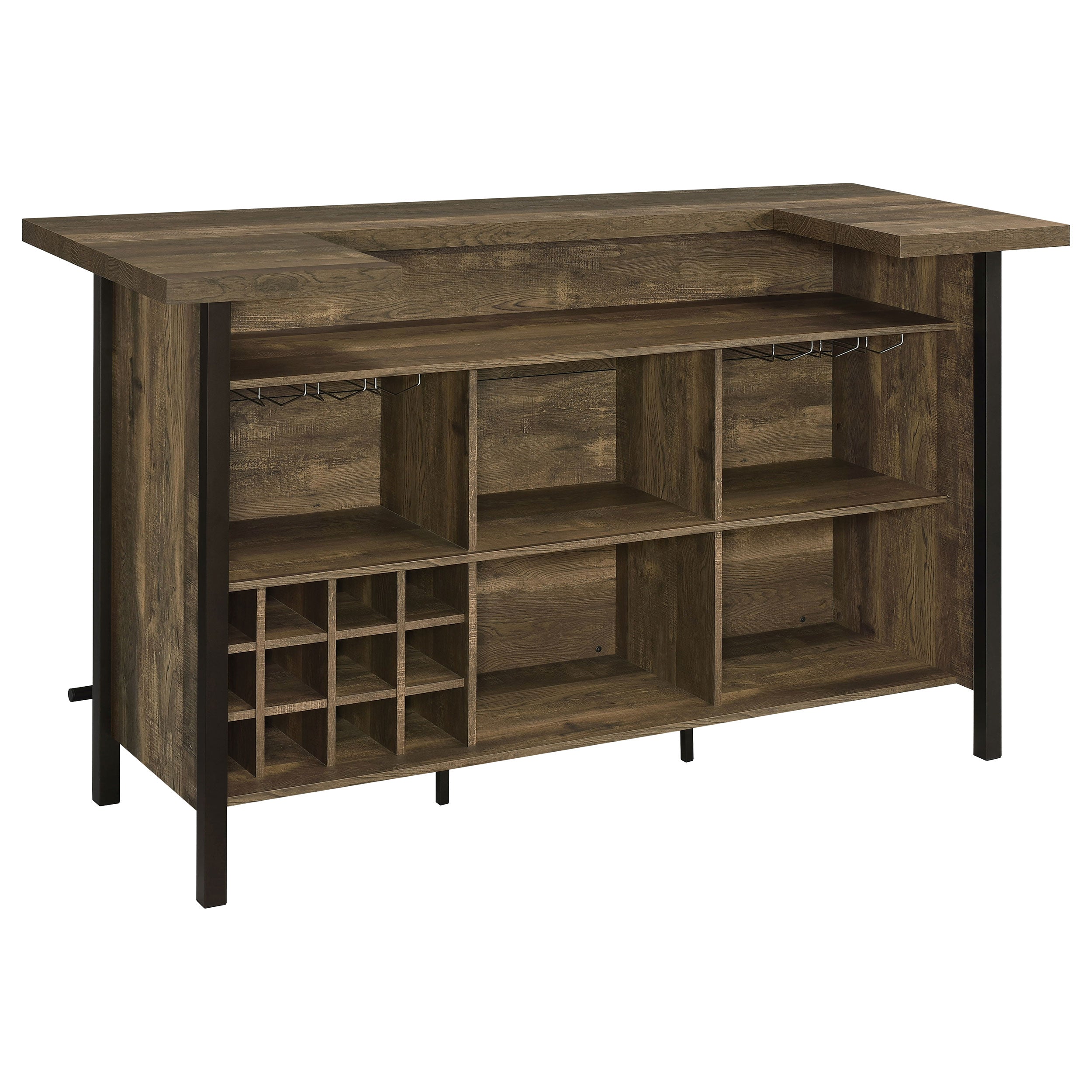 Bellemore Rectangular Storage Bar Unit Rustic Oak