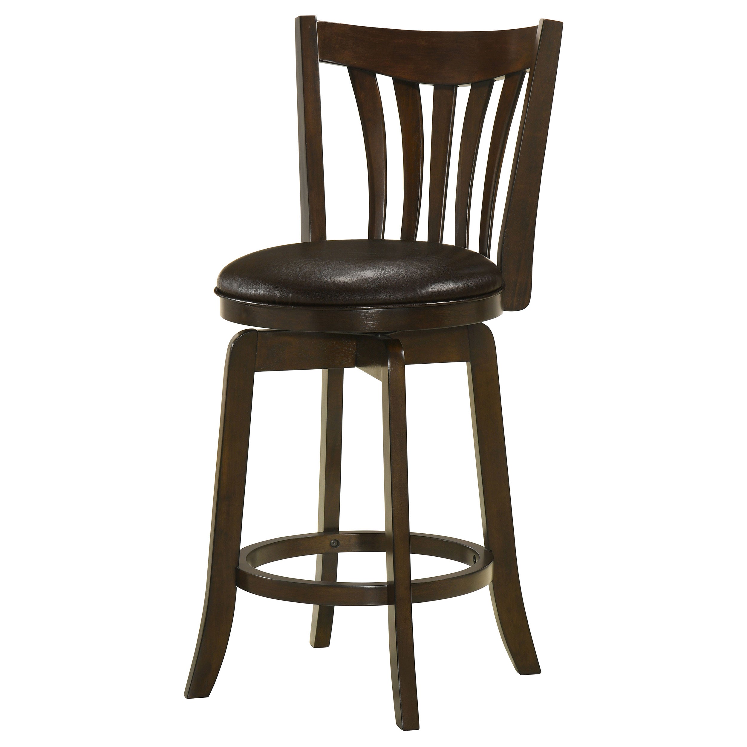 Lambert Counter Height Swivel Bar Stool with Upholstered Seat Dark Cherry