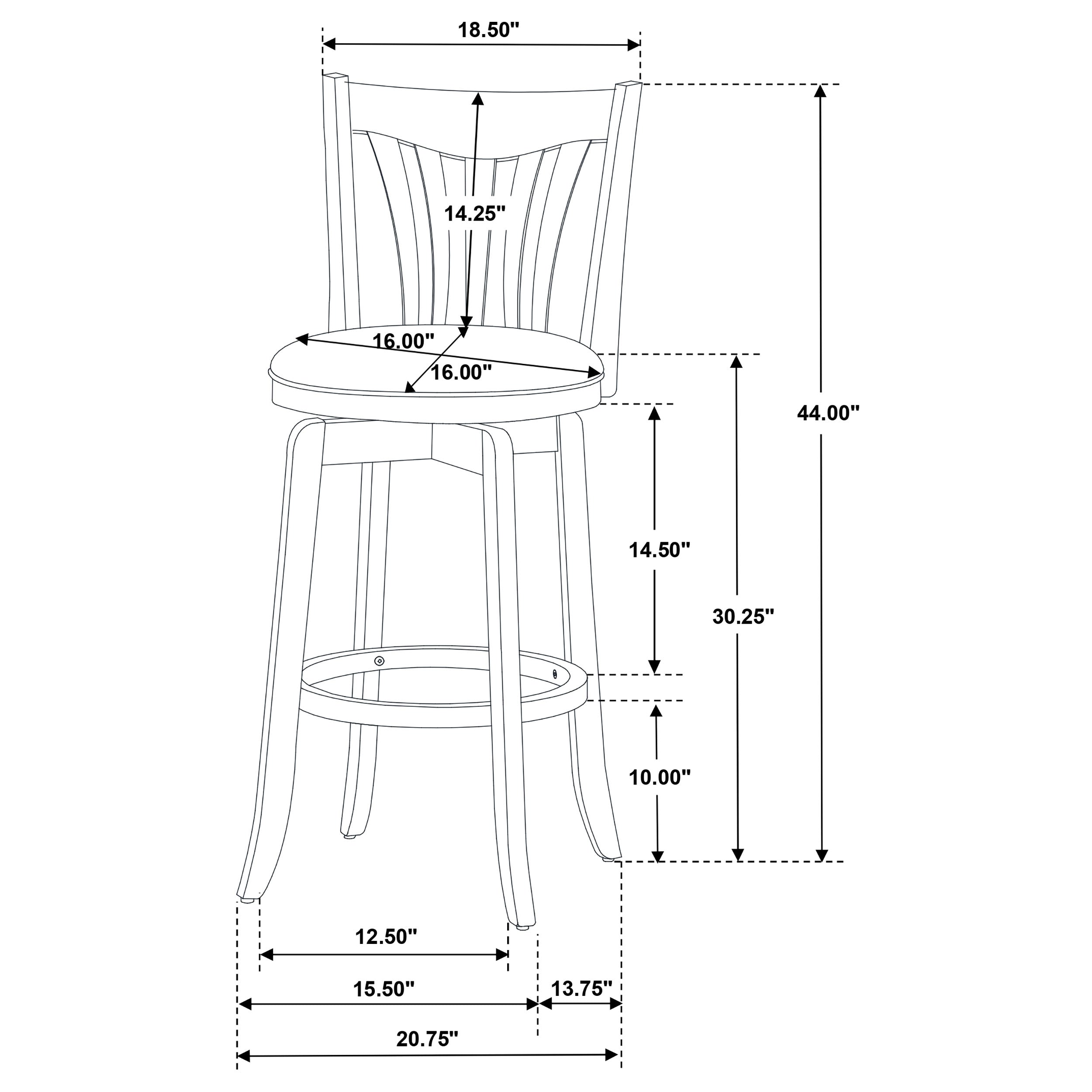 Lambert Counter Height Swivel Bar Stool with Upholstered Seat Dark Cherry