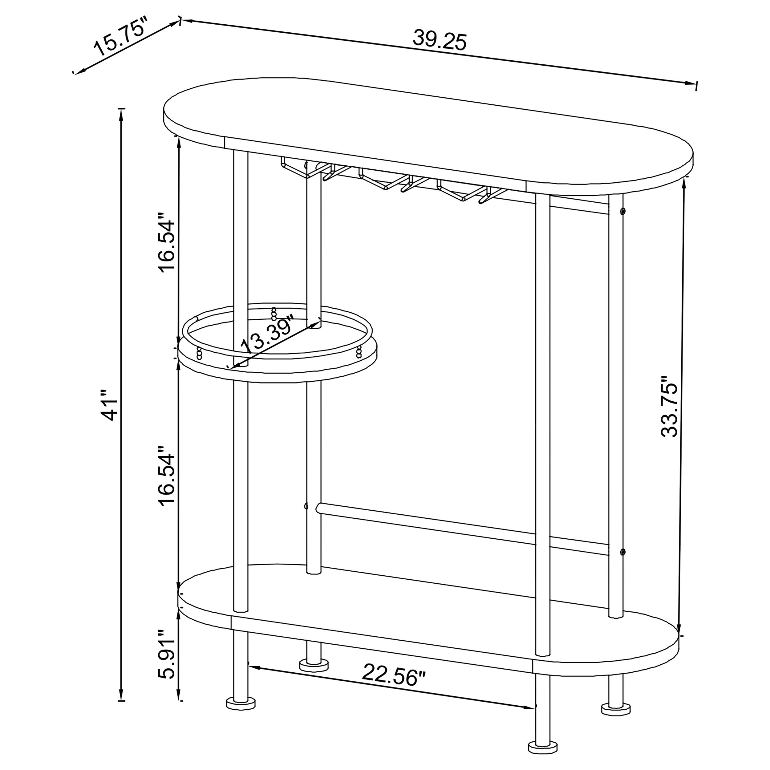 Ferguson 3-tier Bar Unit Black Nickel and Black Oak