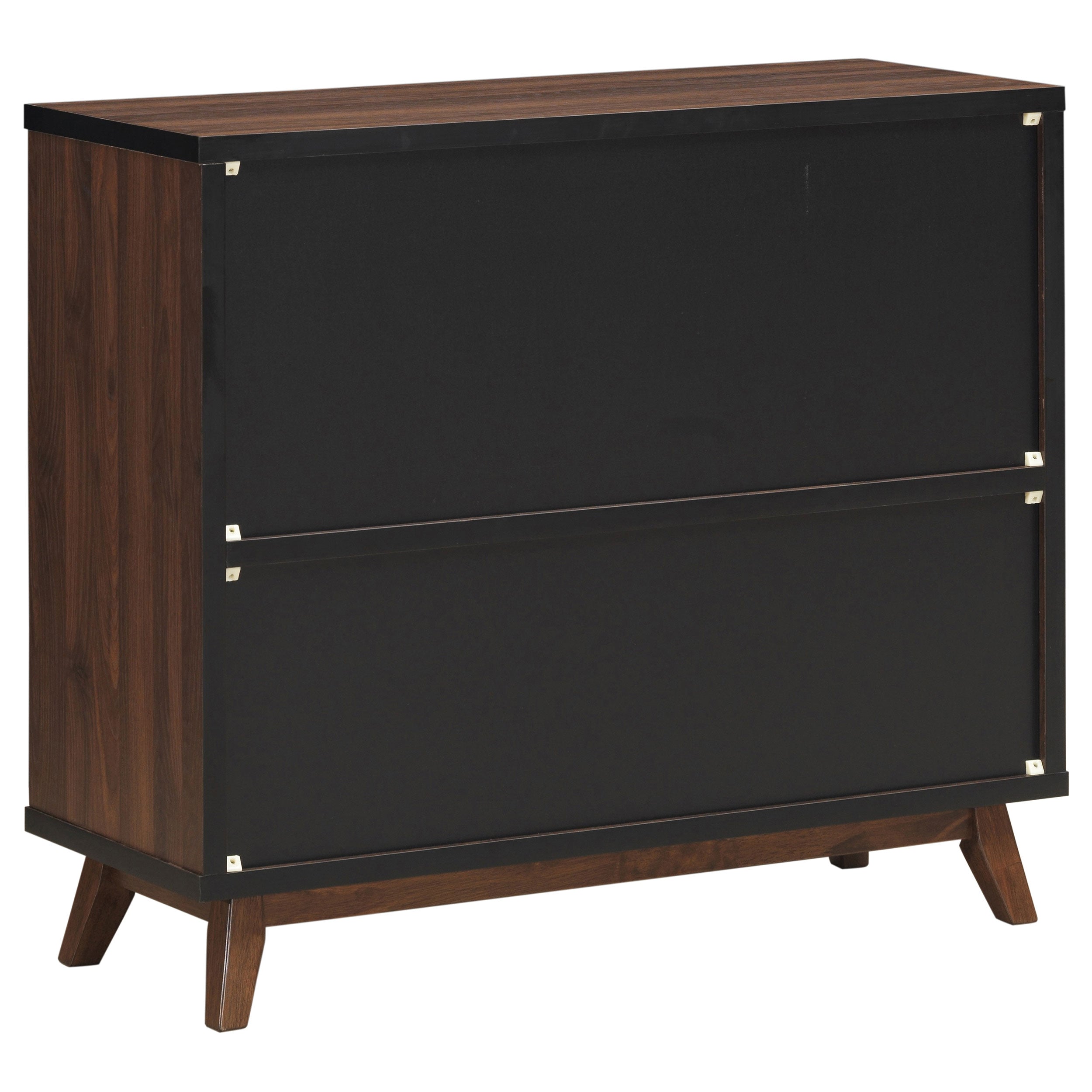 Ezekiel Wine Cabinet with 2 Sliding Doors Walnut and Black