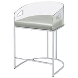 Thermosolis Acrylic Back Counter Height Stools Grey and Chrome (Set of 2)