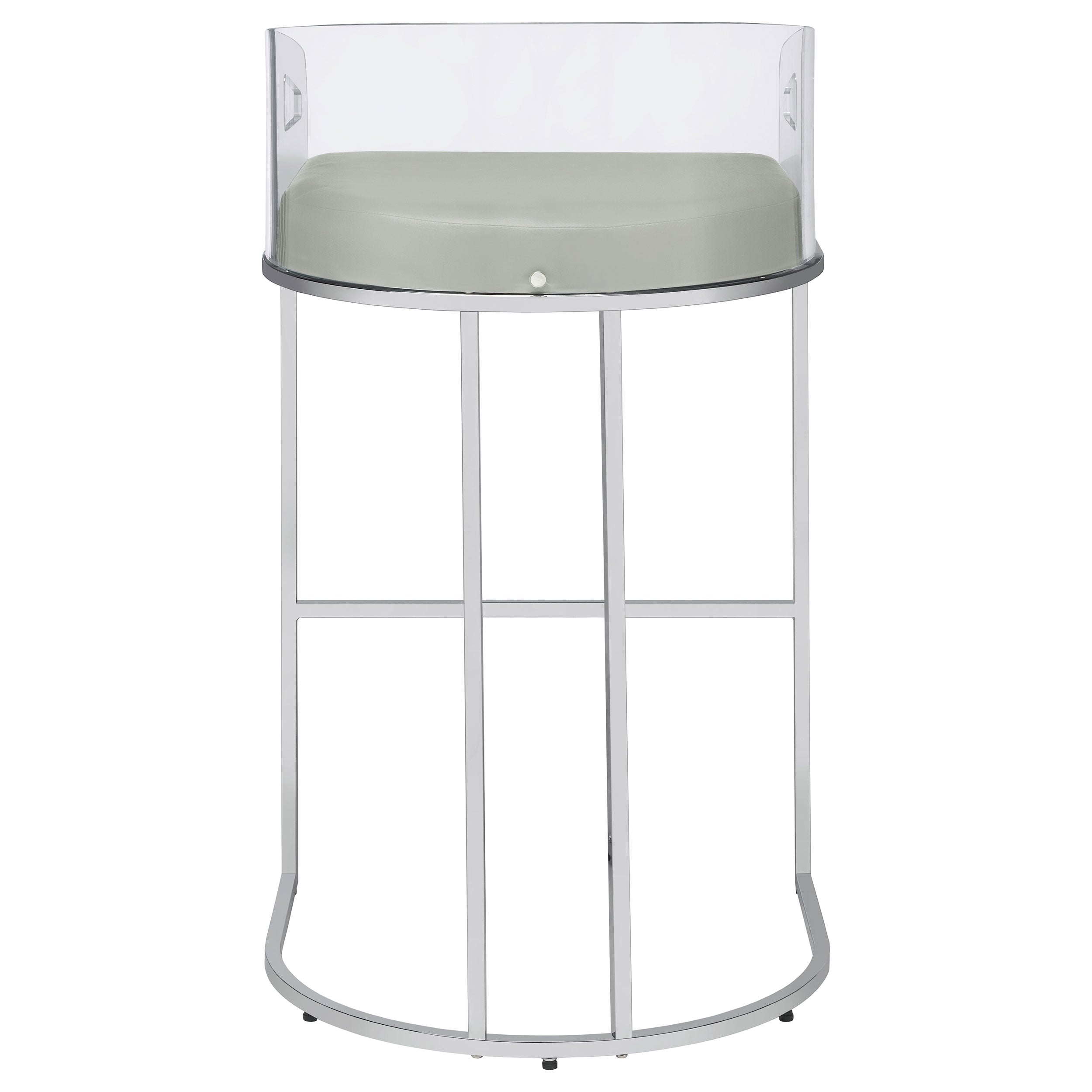 Thermosolis Clear Acrylic Bar Chair Chrome (Set of 2)