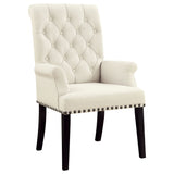 Alana Tufted Back Upholstered Arm Chair Beige