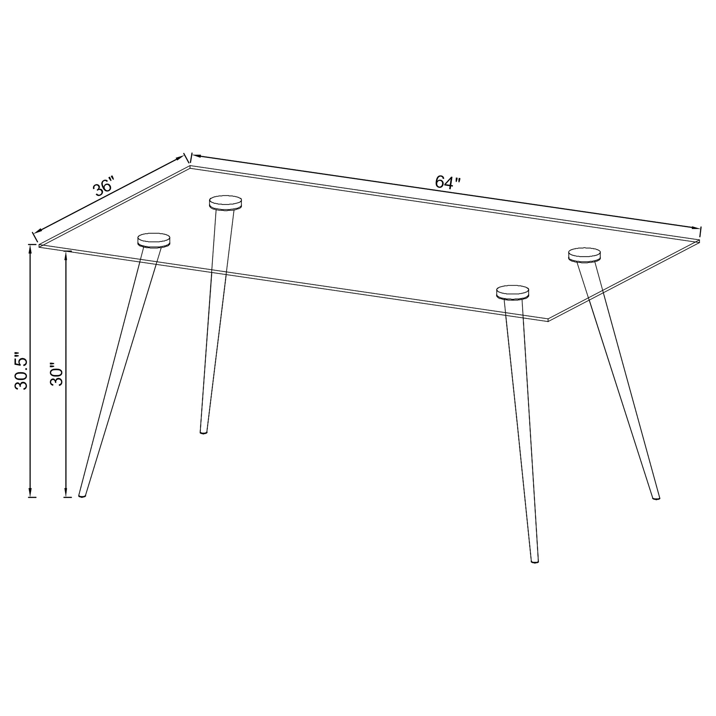 Gilman Rectangle Glass Top Dining Table