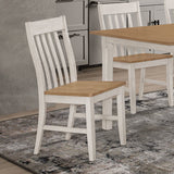 Kirby Slat Back Side Chair (Set of 2) Natural and Rustic Off White