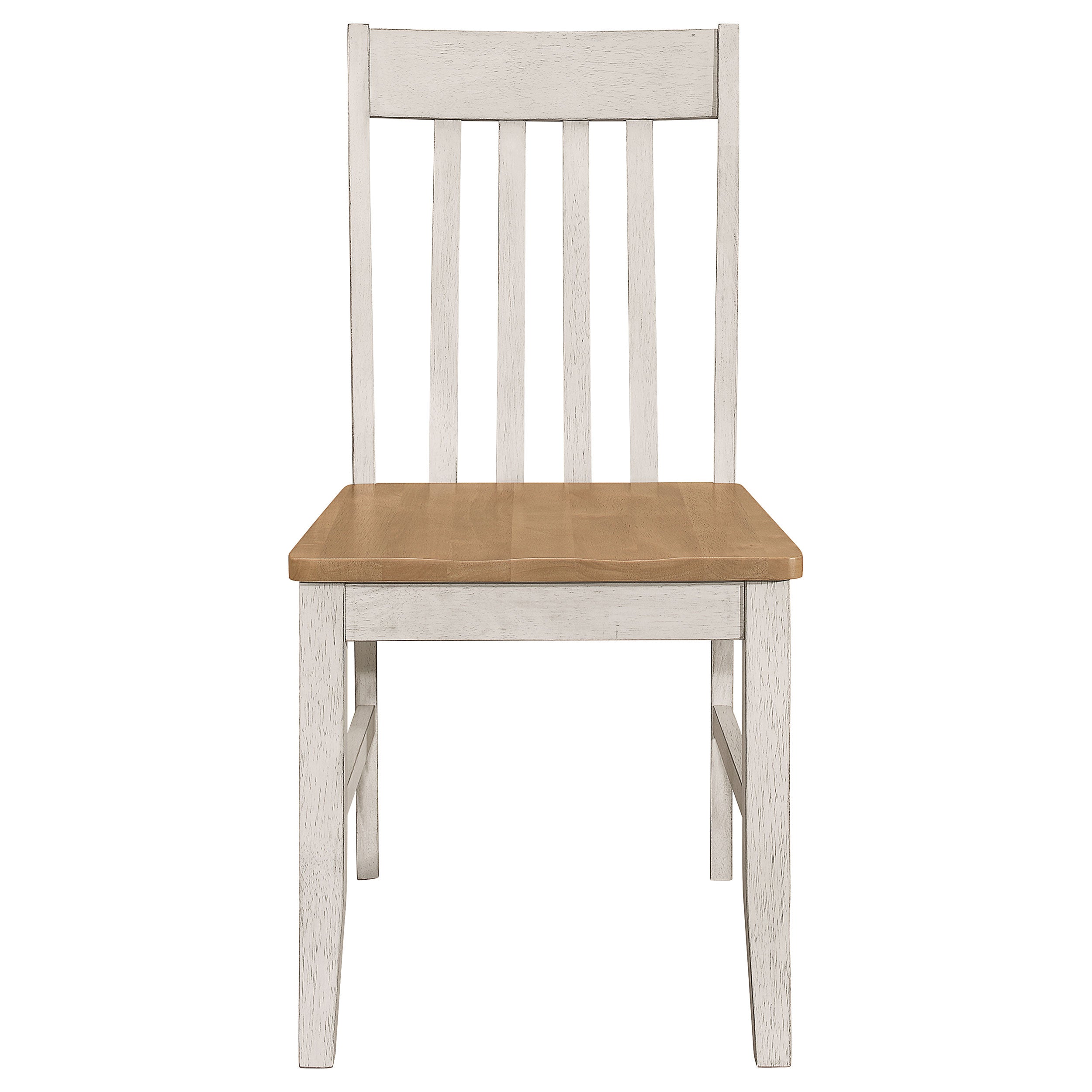 Kirby Slat Back Side Chair (Set of 2) Natural and Rustic Off White