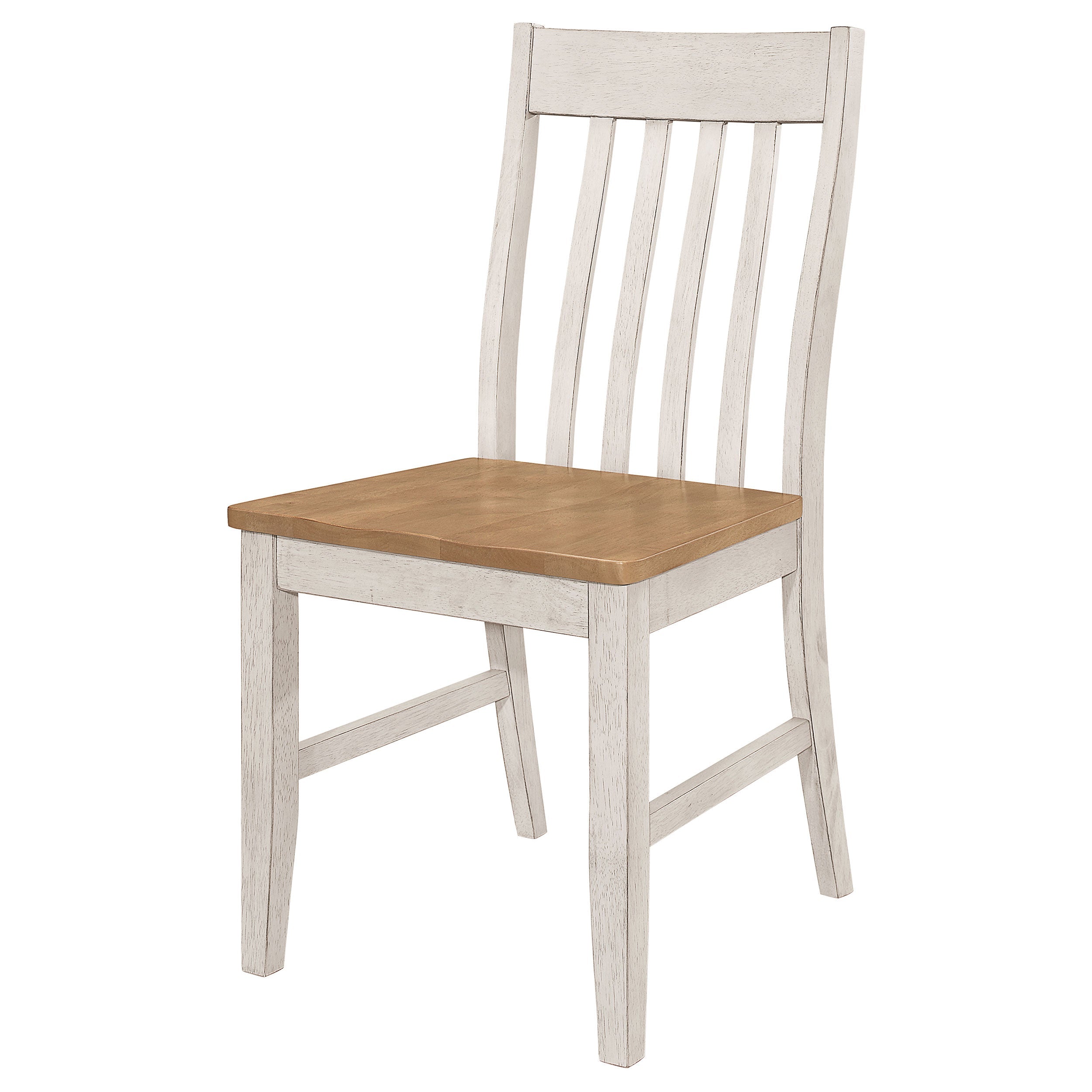 Kirby Slat Back Side Chair (Set of 2) Natural and Rustic Off White