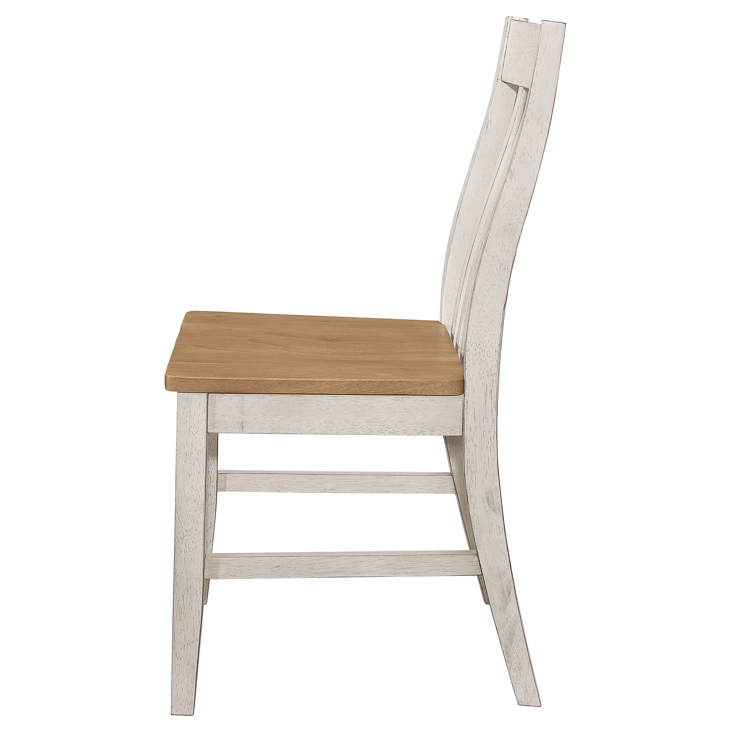 Kirby Slat Back Side Chair (Set of 2) Natural and Rustic Off White