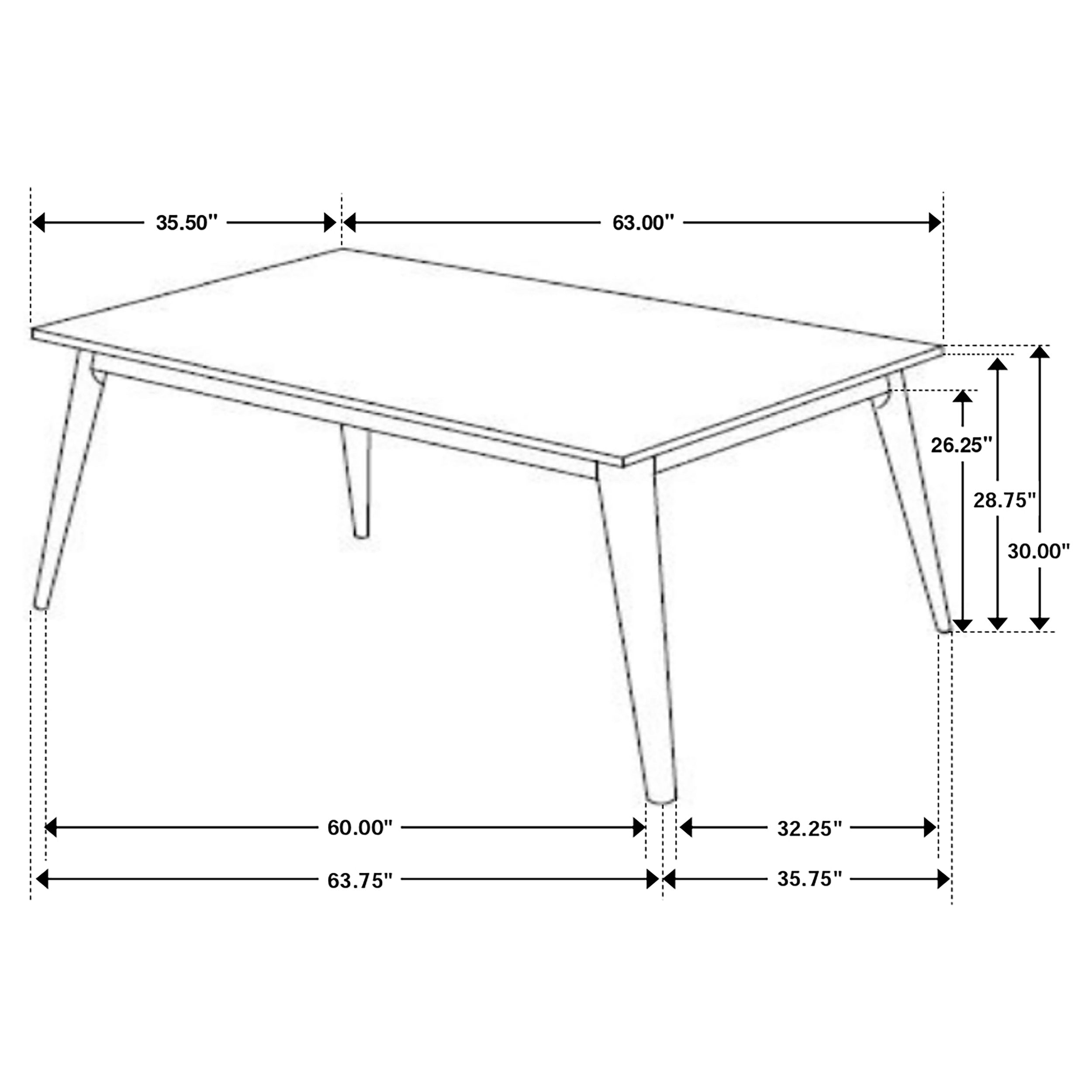 Everett  Faux Marble Top Dining Table Natural Walnut and Grey