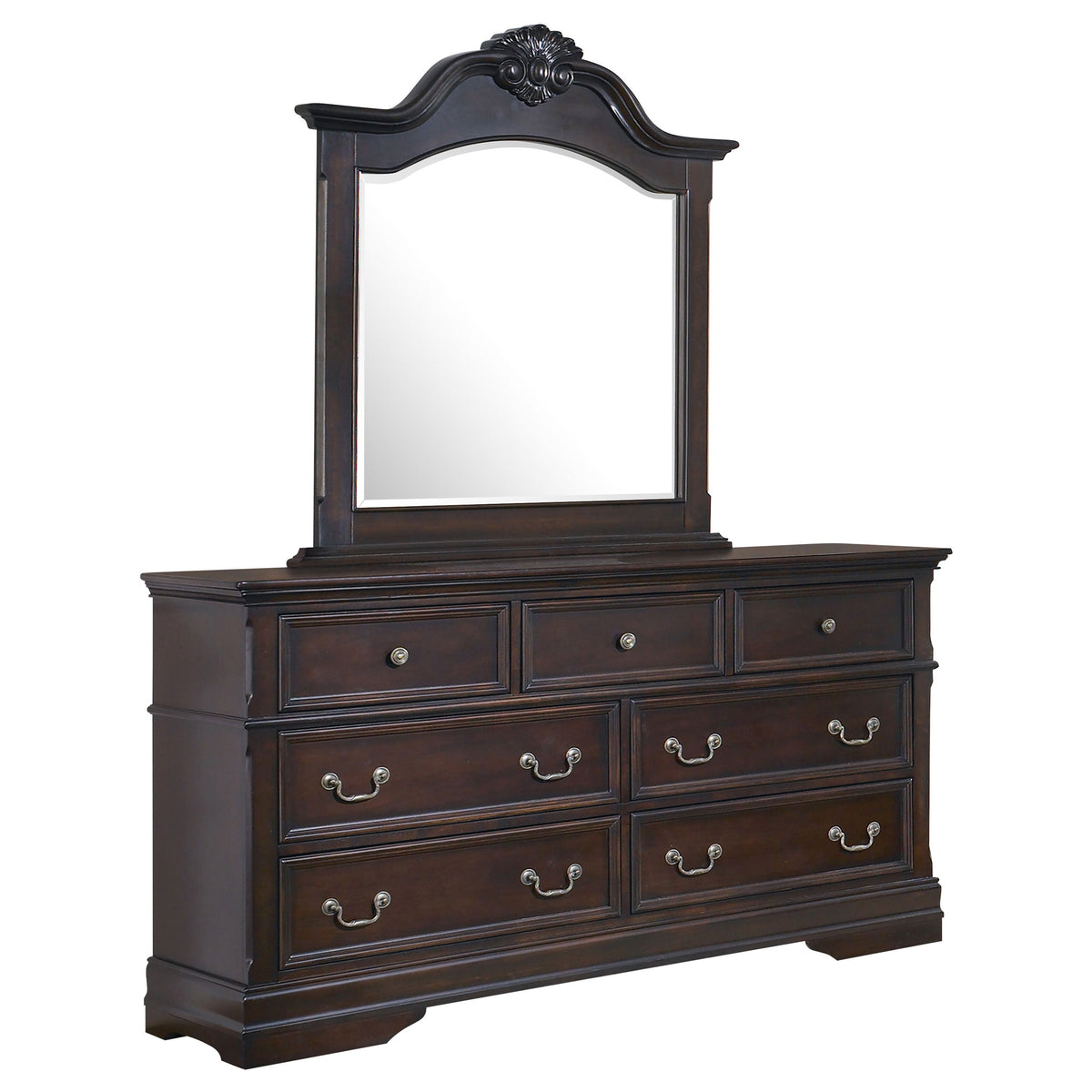 Cambridge 7-drawer Dresser with Mirror Cappuccino