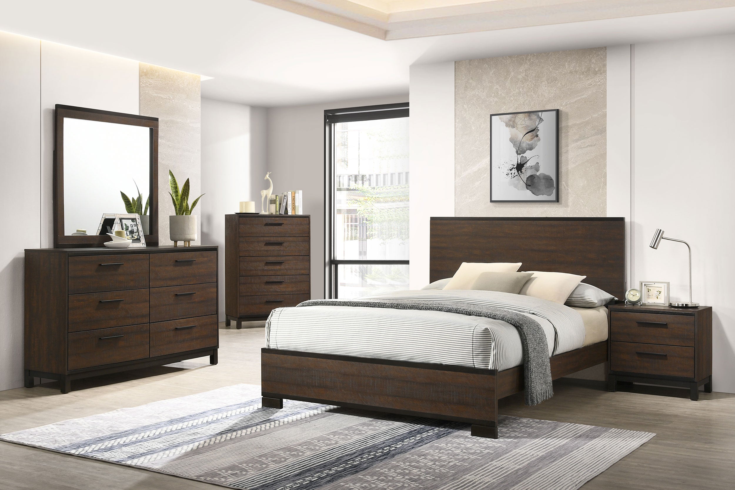 Edmonton   Bedroom Set Rustic Tobacco