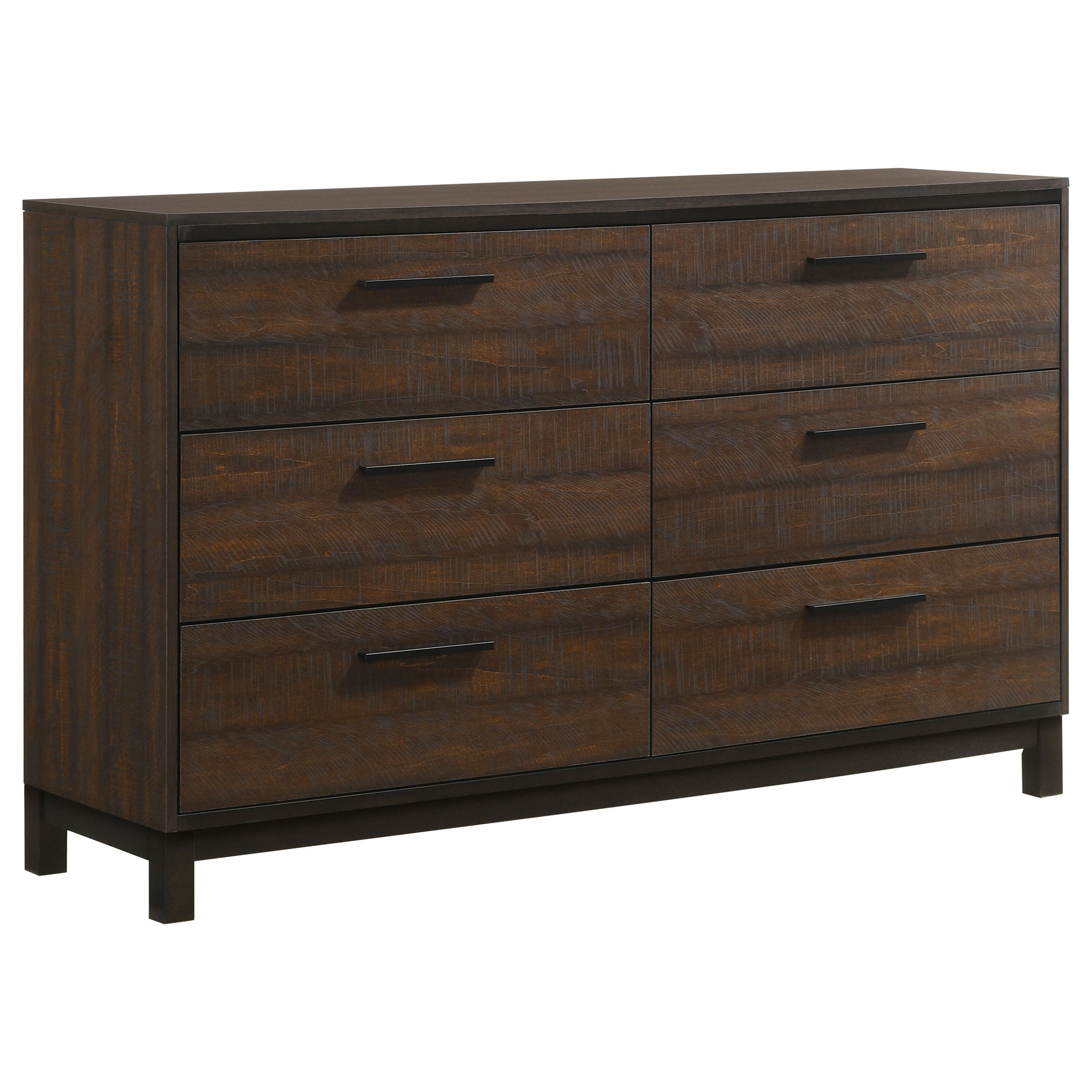 Edmonton 6-drawer Dresser with Mirror Rustic Tobacco