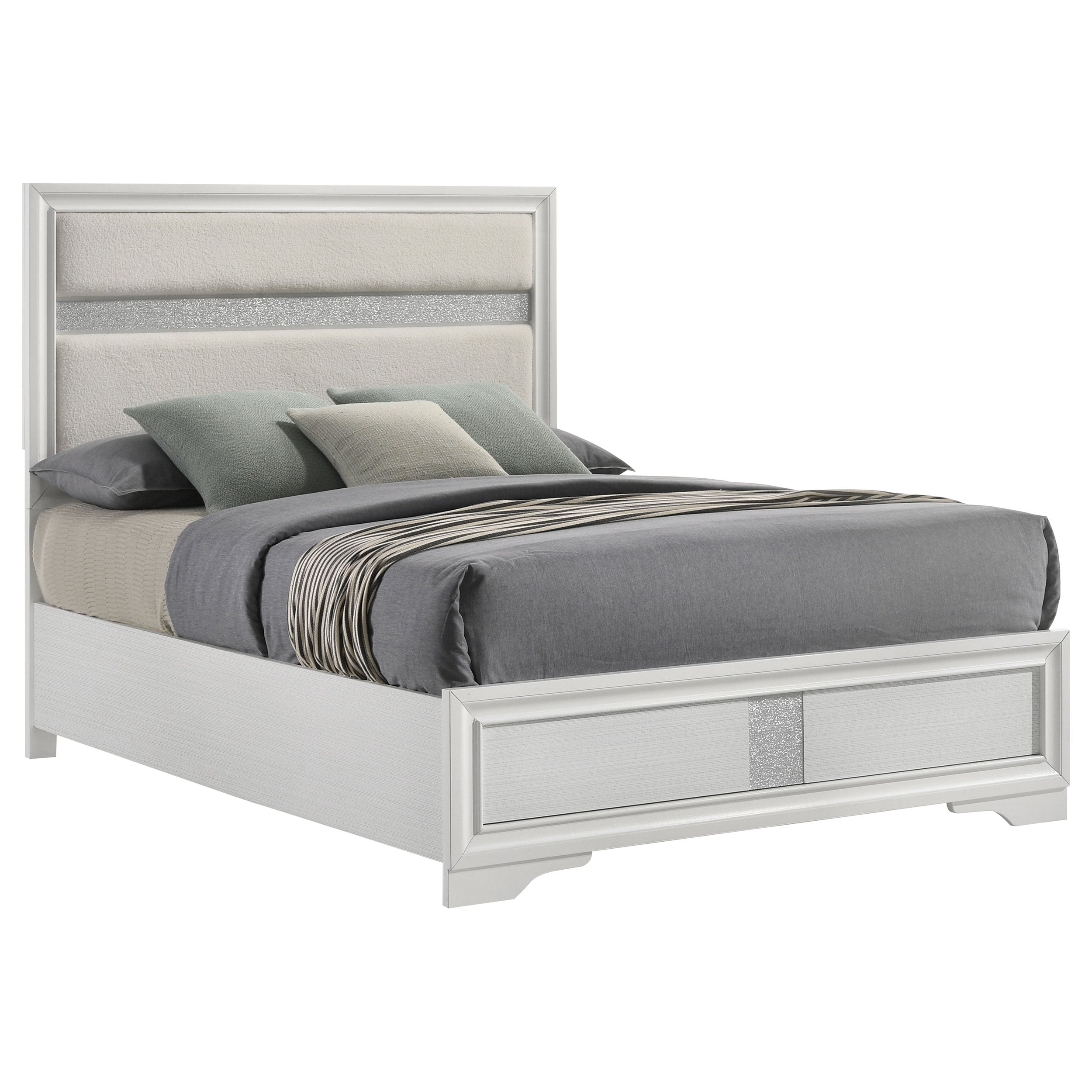 Miranda 55-inch Upholstered  Panel Bed White