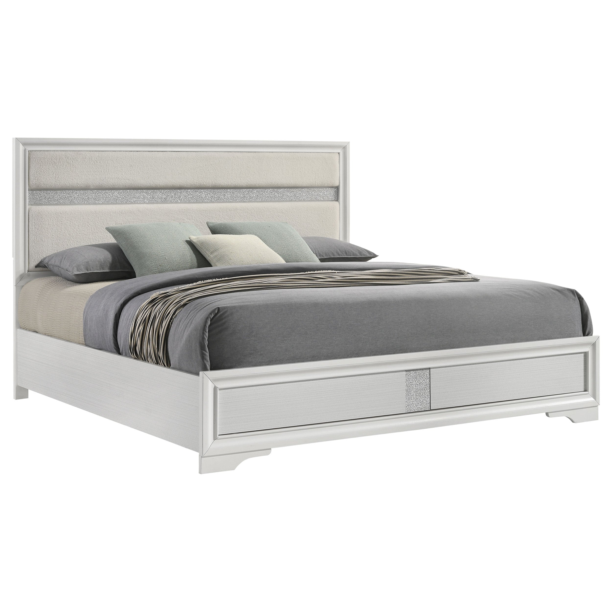 Miranda 55-inch Upholstered  Panel Bed White