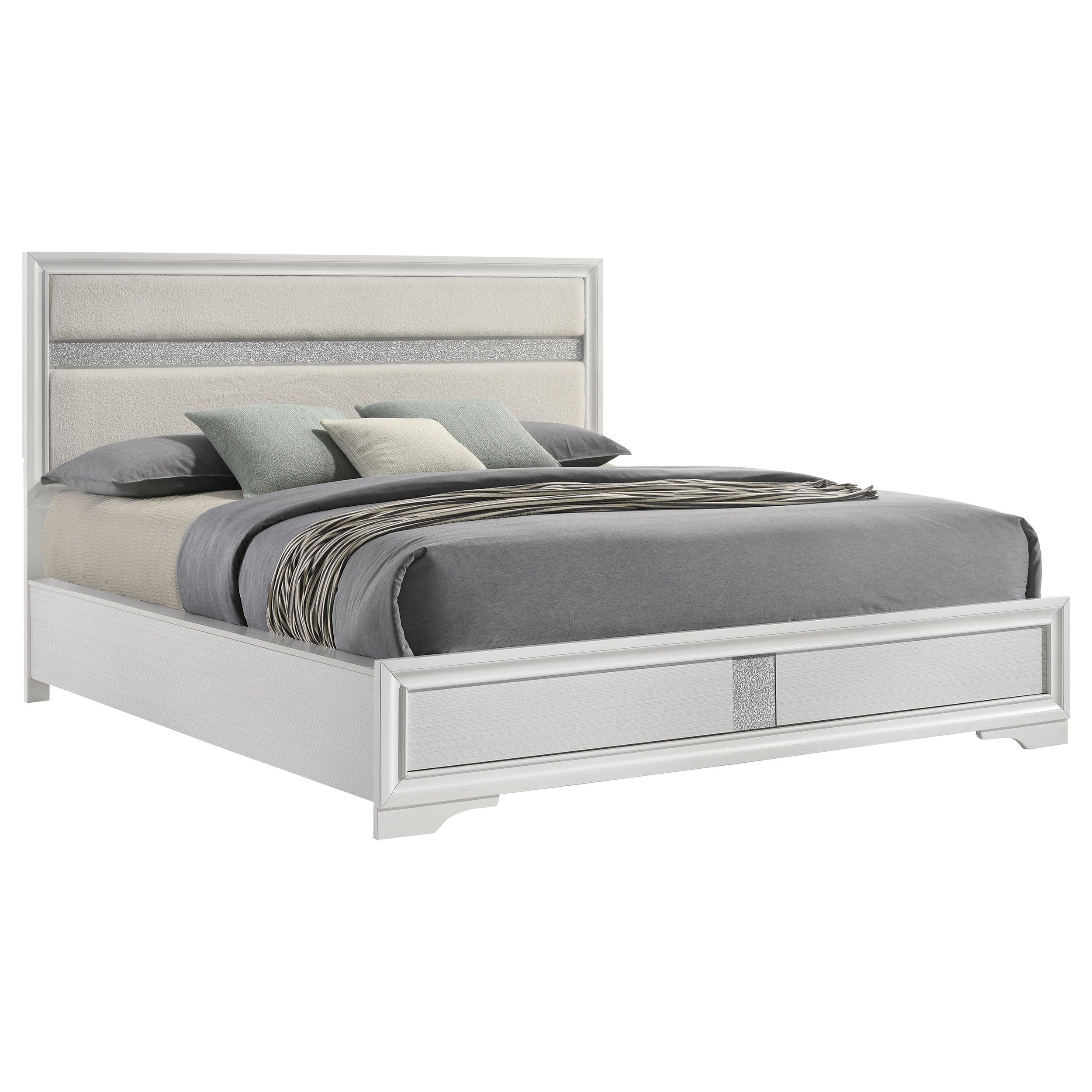 Miranda 55-inch Upholstered  Panel Bed White