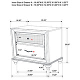 Barzini 2-drawer Nightstand White