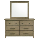 Hazlewood 6-drawer Bedroom Dresser with Mirror Vineyard Oak