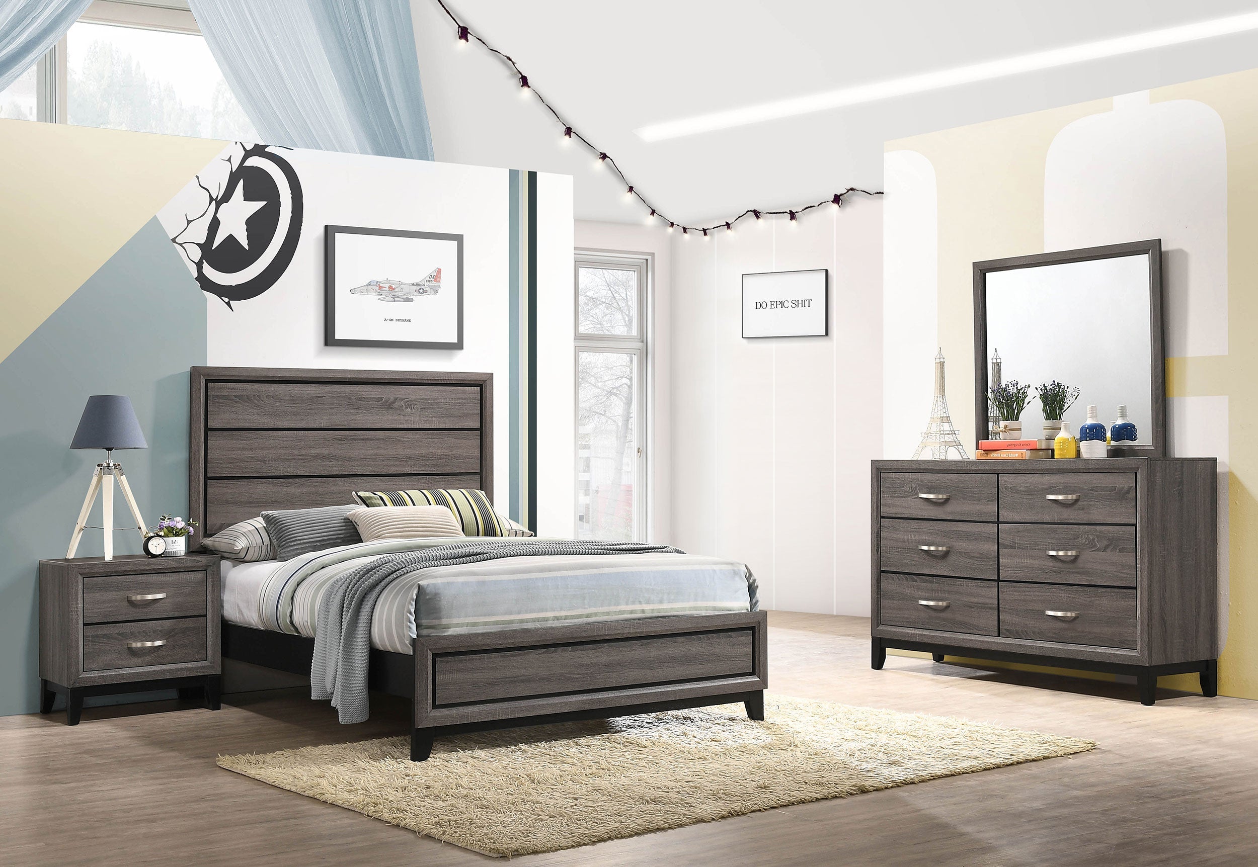 Watson  California King Bedroom Set Grey Oak