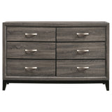 Watson 6-drawer Dresser Grey Oak and Black