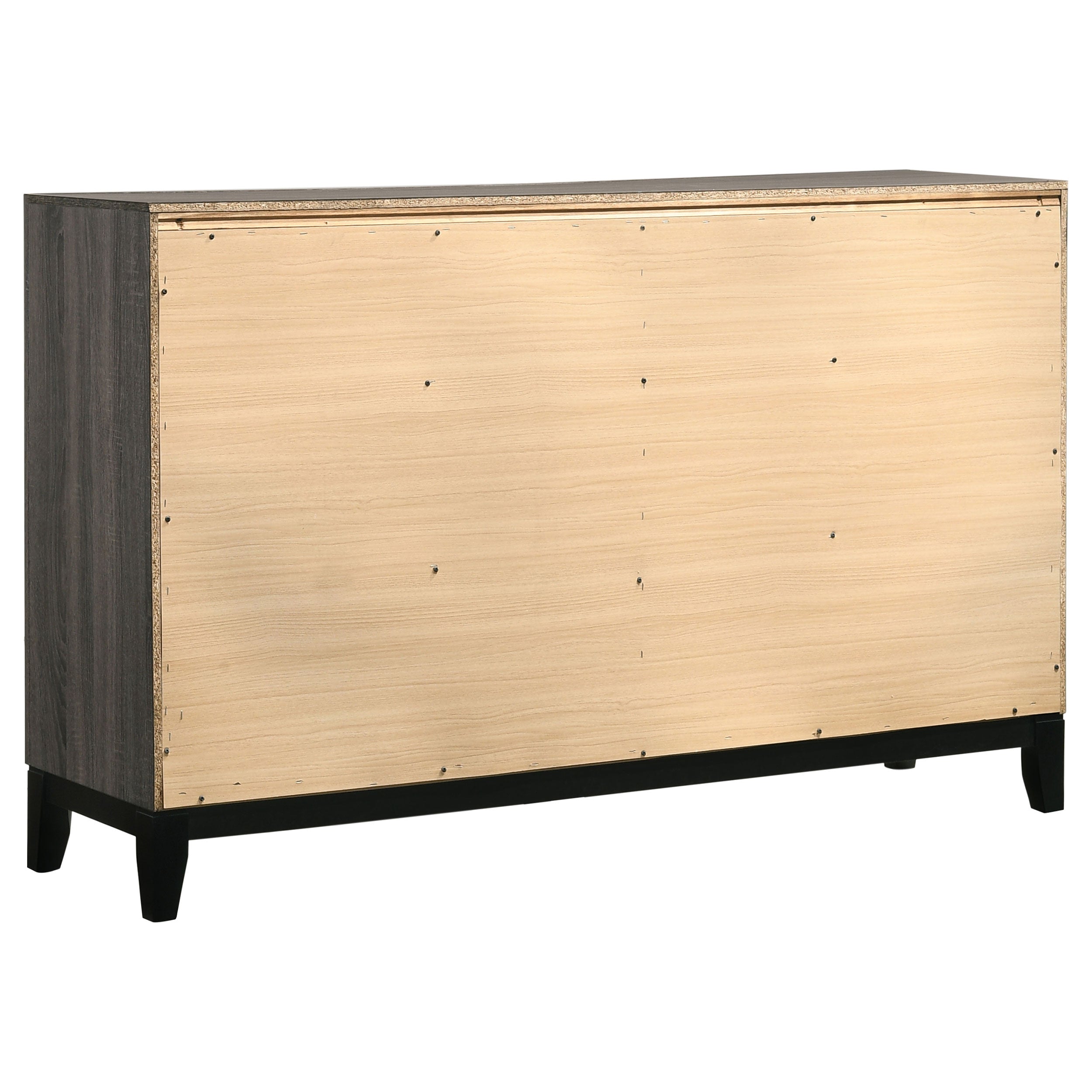 Watson 6-drawer Dresser Grey Oak and Black