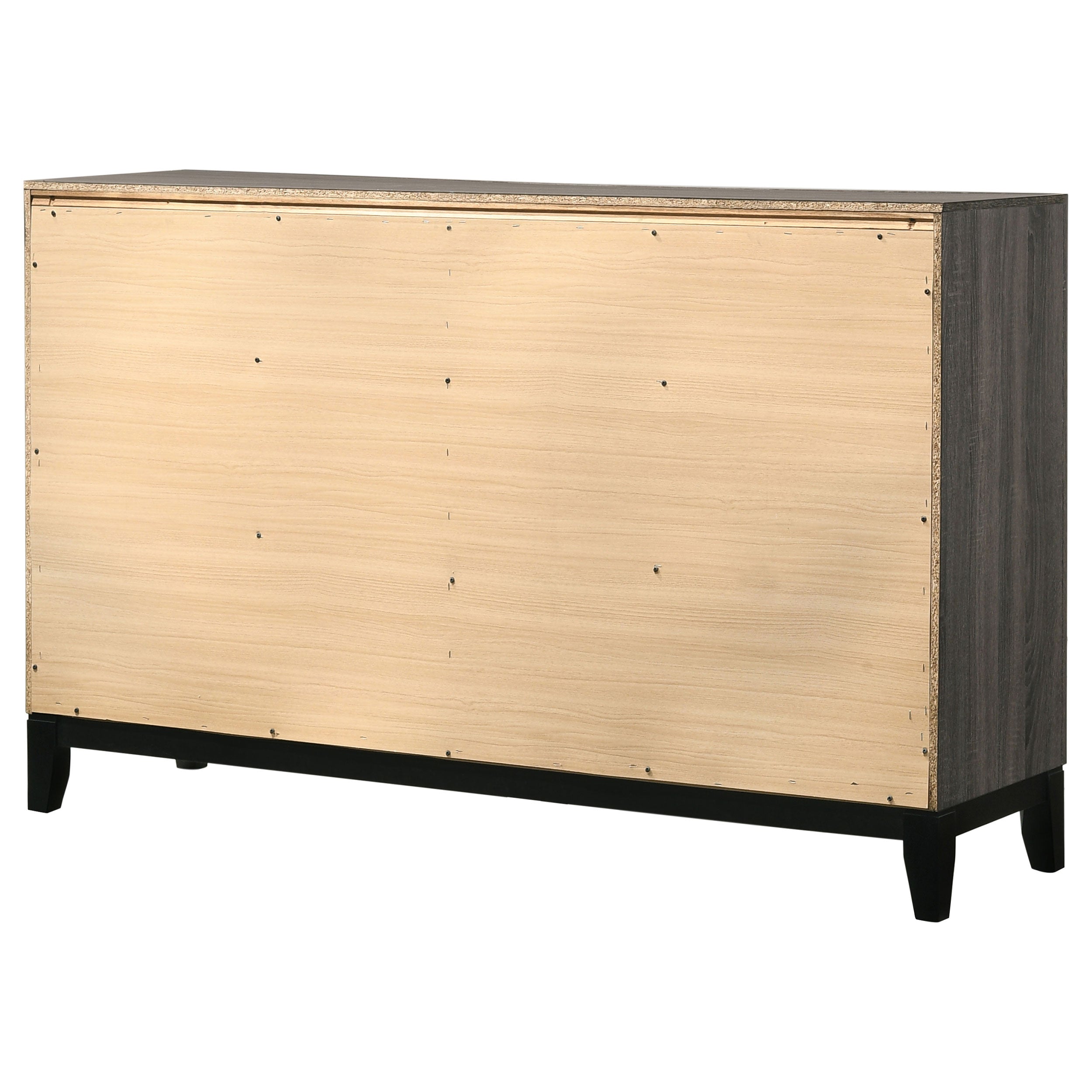 Watson 6-drawer Dresser Grey Oak and Black