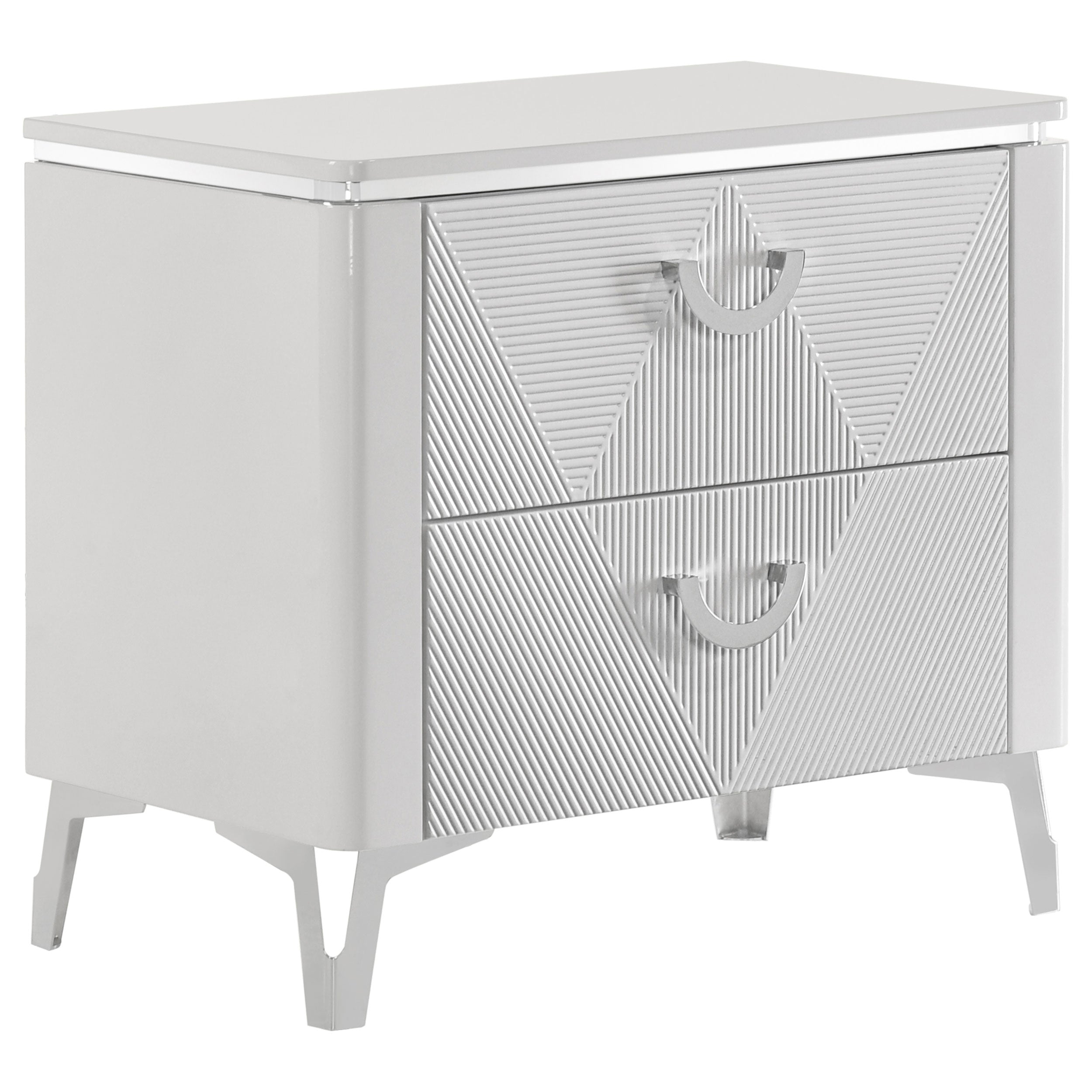 Cassia LED Bedroom Set White High Gloss