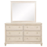 Pembroke 6-drawer Bedroom Dresser with Mirror Washed Oak