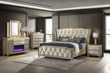 Lorient 4-piece Queen Bedroom Set Ivory and Camel