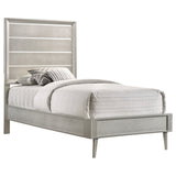 Ramon Wood Twin Panel Bed Metallic Sterling