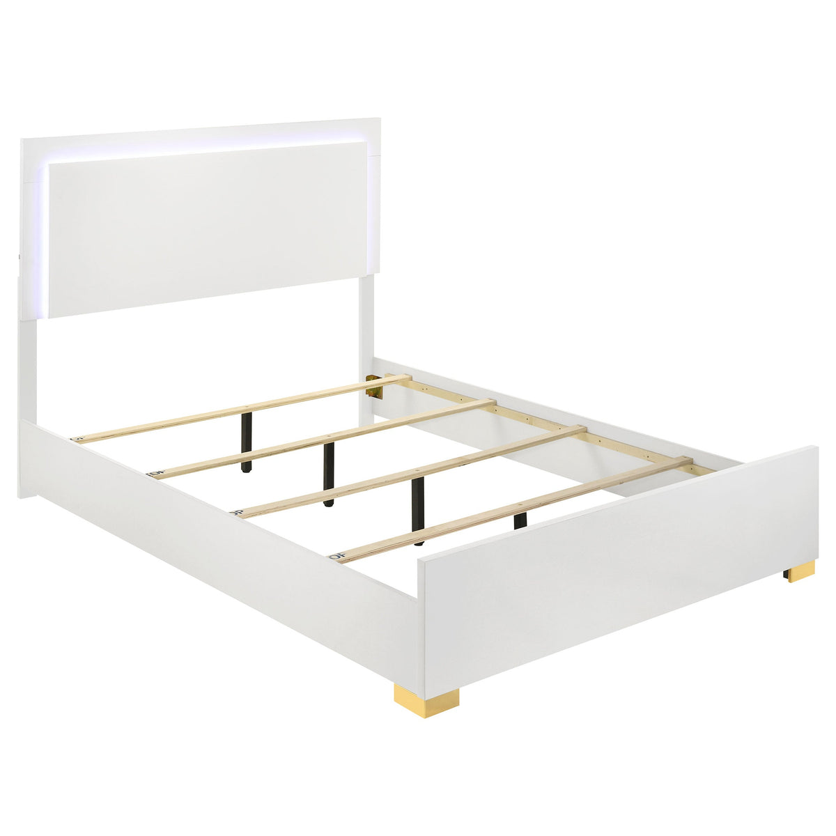 Marceline Wood  LED Panel Bed Black