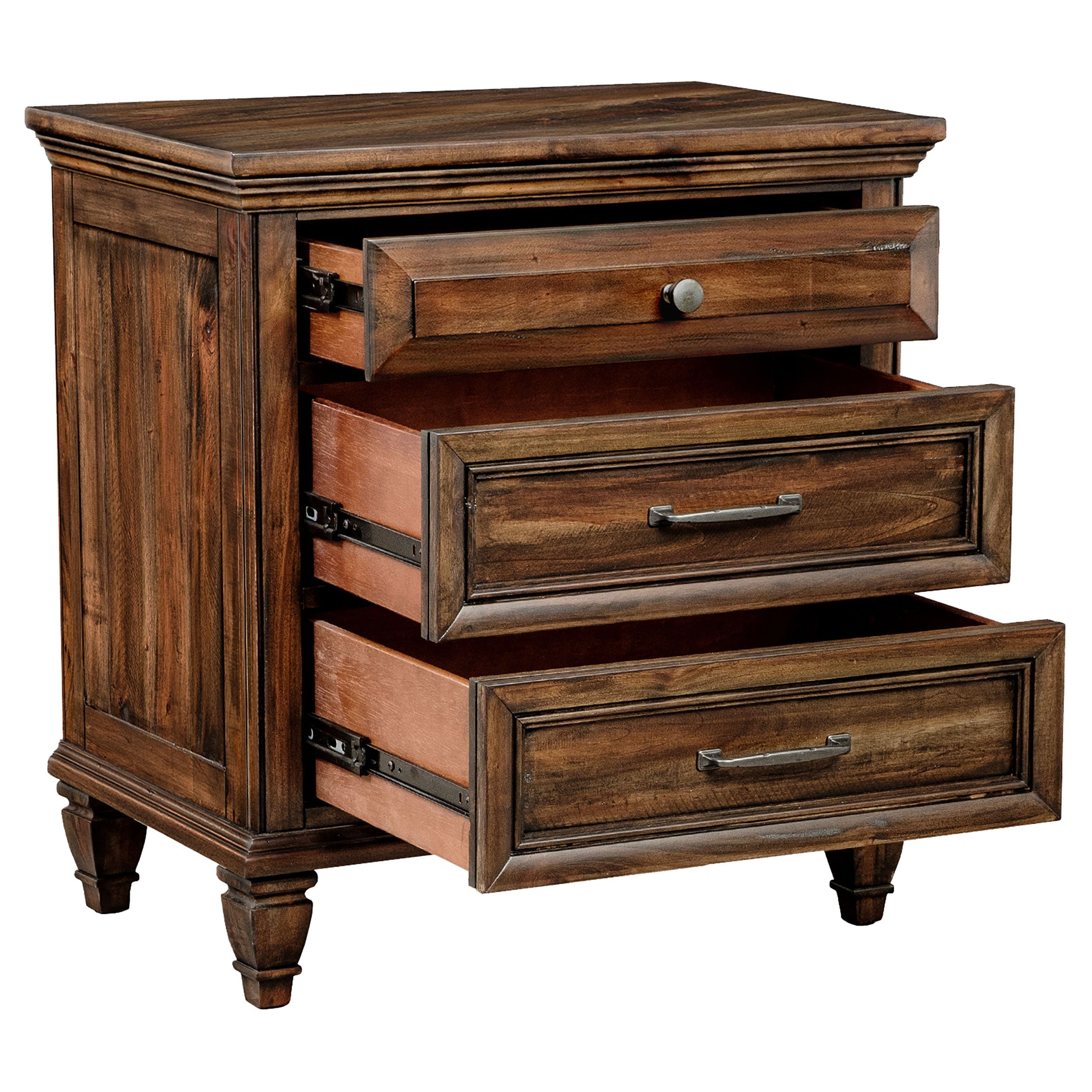 Avenue 3-drawer Nightstand Weathered Burnished Brown