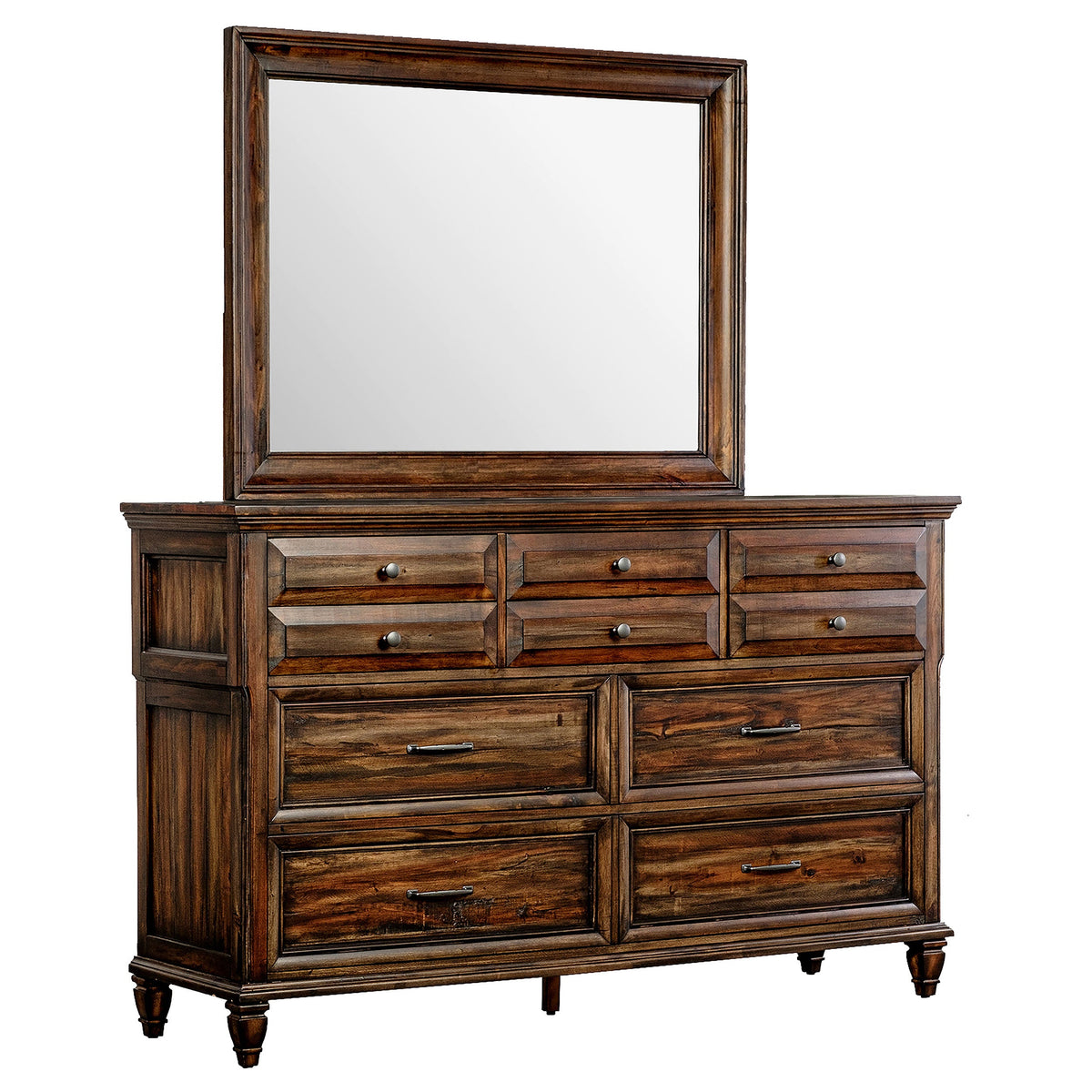 Avenue 8-drawer Dresser with Mirror Weathered Burnished Brown